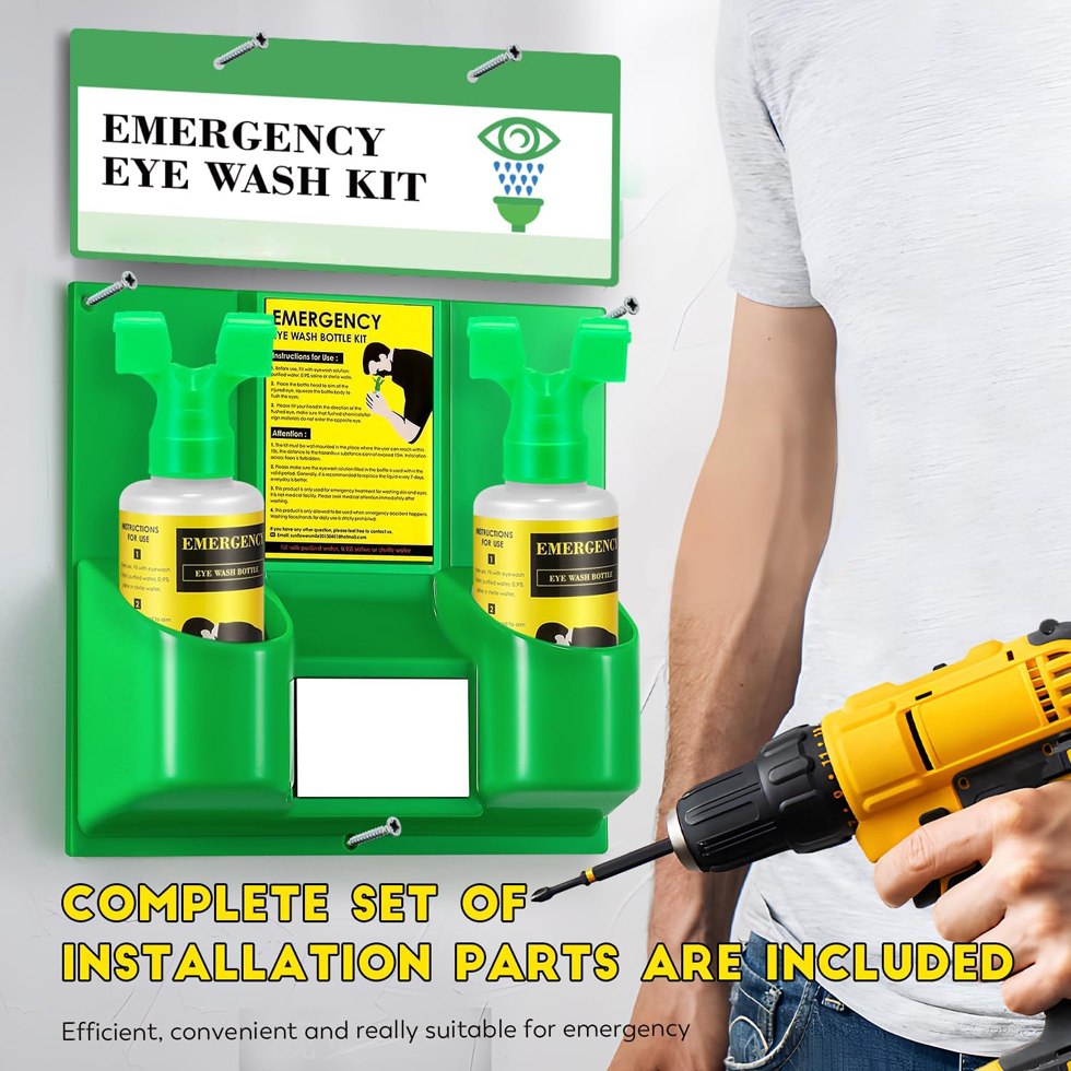 Double emergency eyewash bottle kit