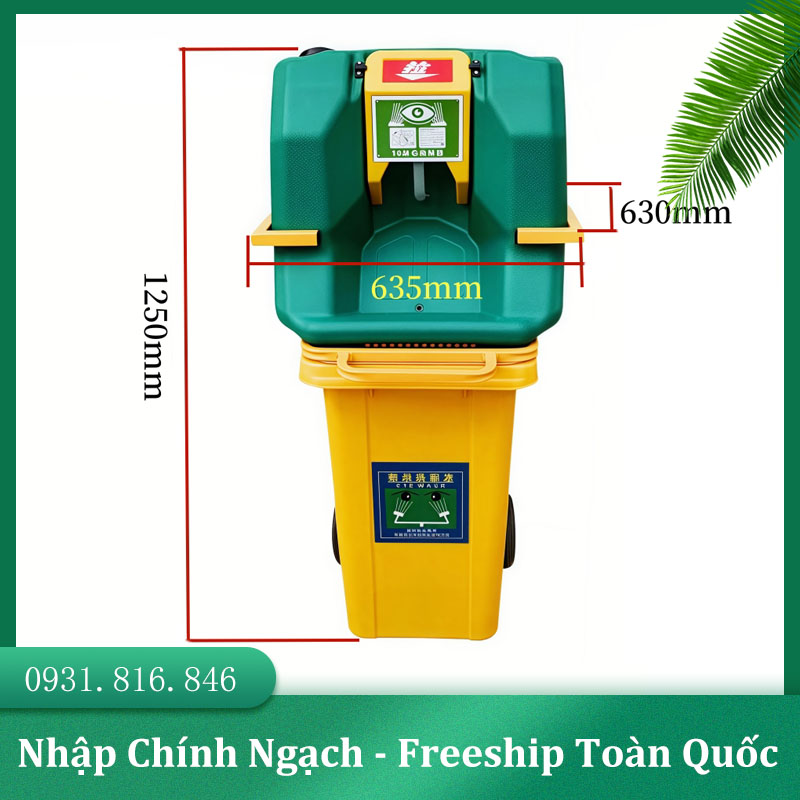 bộ rửa mắt khẩn cấp di động haws7500 có xe đẩy